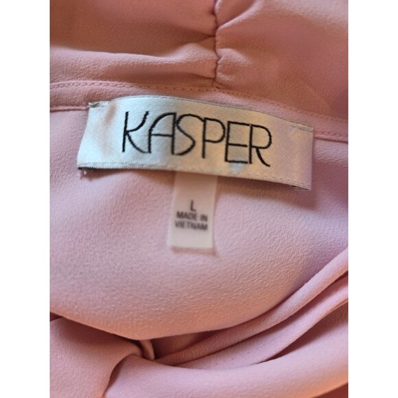Kasper Womens Sleeveless Blouse With Scarf Tie Neck Light Pink Size L - Picture 4 of 6